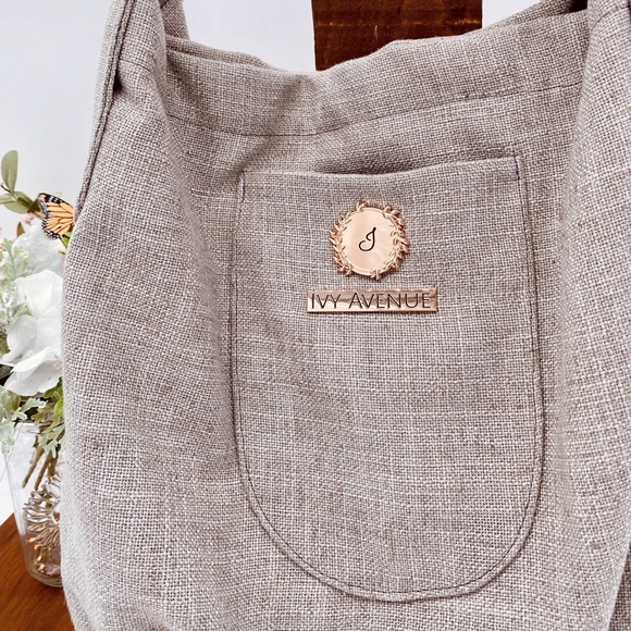 Linen Polyester handbag/ diaper bag - Picture 3 of 8